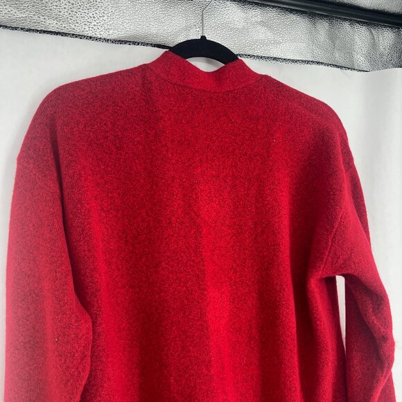 Talbots Red Alpaca Wool Blend Jeweled Buttons Cardigan Sweater Pockets - Picture 9 of 12